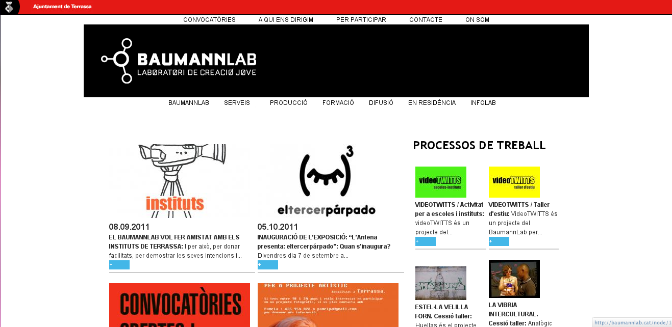 Web de l'espai de creació BaumannLab