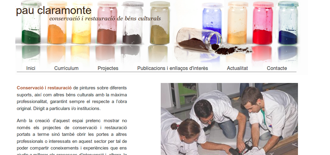 web site pau claramonte - conservació i restauració de béns culturals