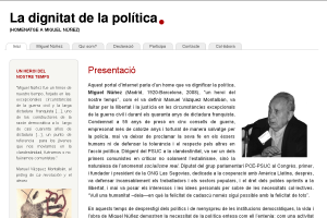 Web La Dignitat de la Política - Homenatge a Miguel Núñez