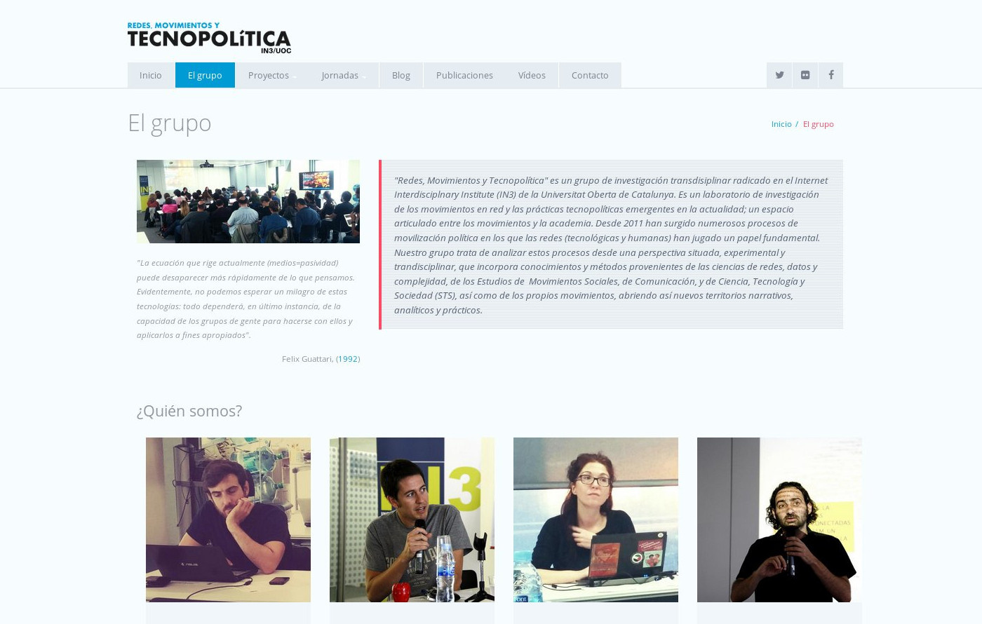 Web del grup de recerca del In3 "Redes, Movimientos y Tecnopolítica" (grupo)